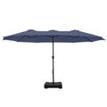 Sophia & William 15 ft Extra Large Patio Umbrella with Base Included, Rectangular Outdoor Umbrella Heavy Duty, Market Umbrella Double-sided Fade Resistant for Pool Garden Backyard, Beige
