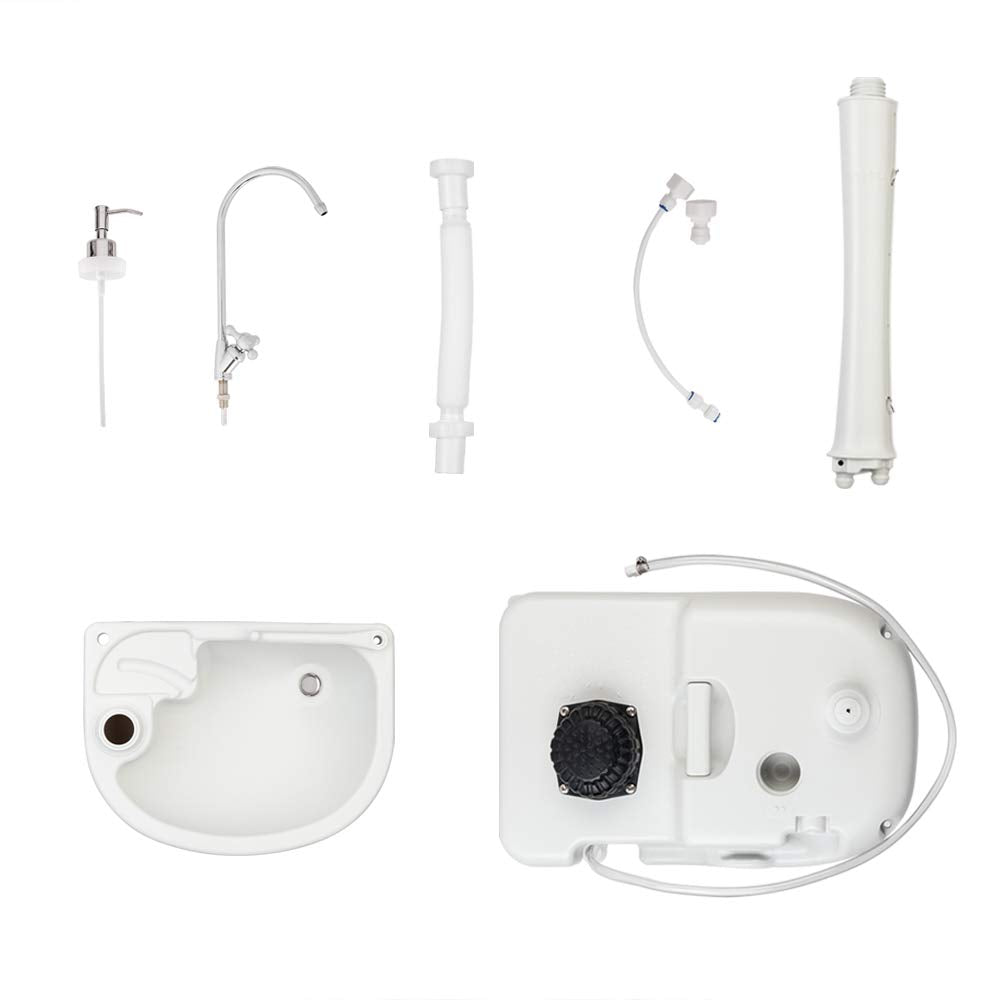 VINGLI Upgraded Portable Sink| Rolling Hand Wash Basin Stand with Towel Holder & Soap Dispenser & Wheels, Perfect for Garden/Camping/Outdoor Events/Gatherings/Worksite/RV/Indoor