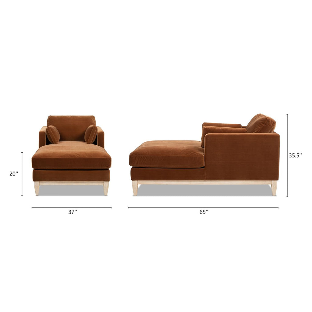 Jennifer Taylor Home Knox 84" Modern Farmhouse Performance Velvet Fabric Living Room Sofa Couch in Burnt Orange