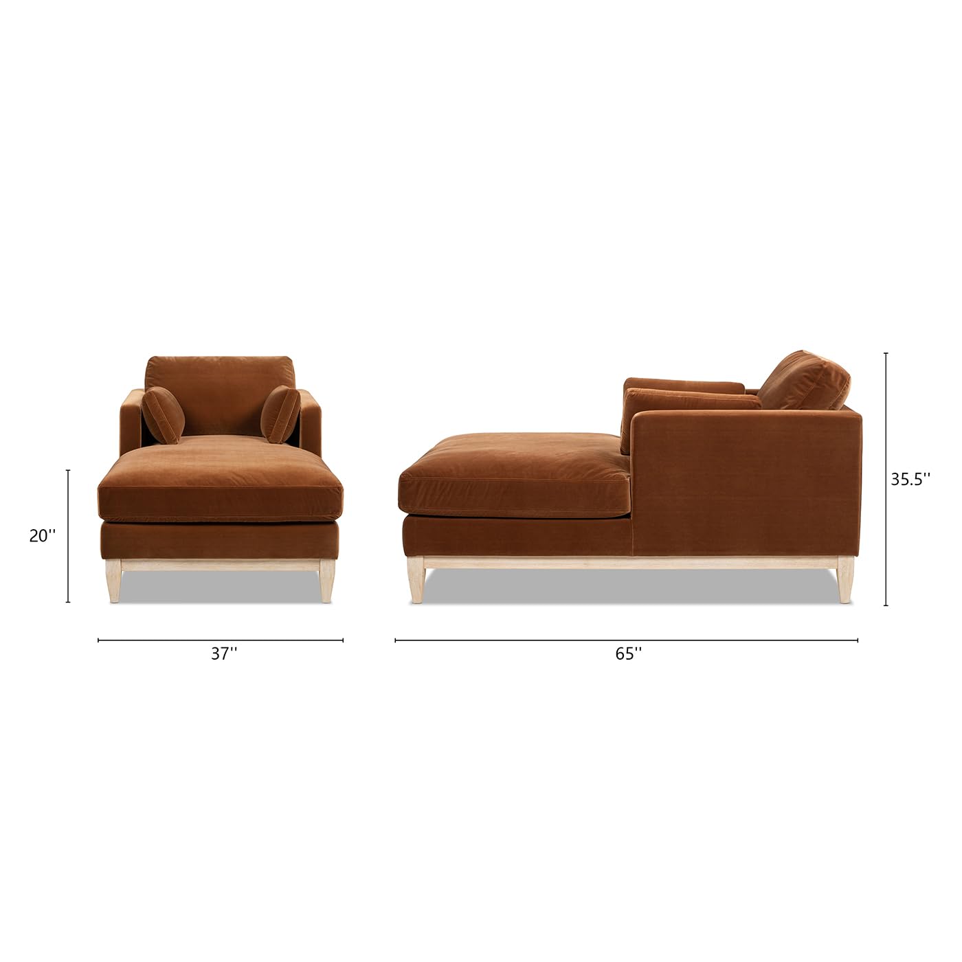 Jennifer Taylor Home Knox 84" Modern Farmhouse Performance Velvet Fabric Living Room Sofa Couch in Burnt Orange