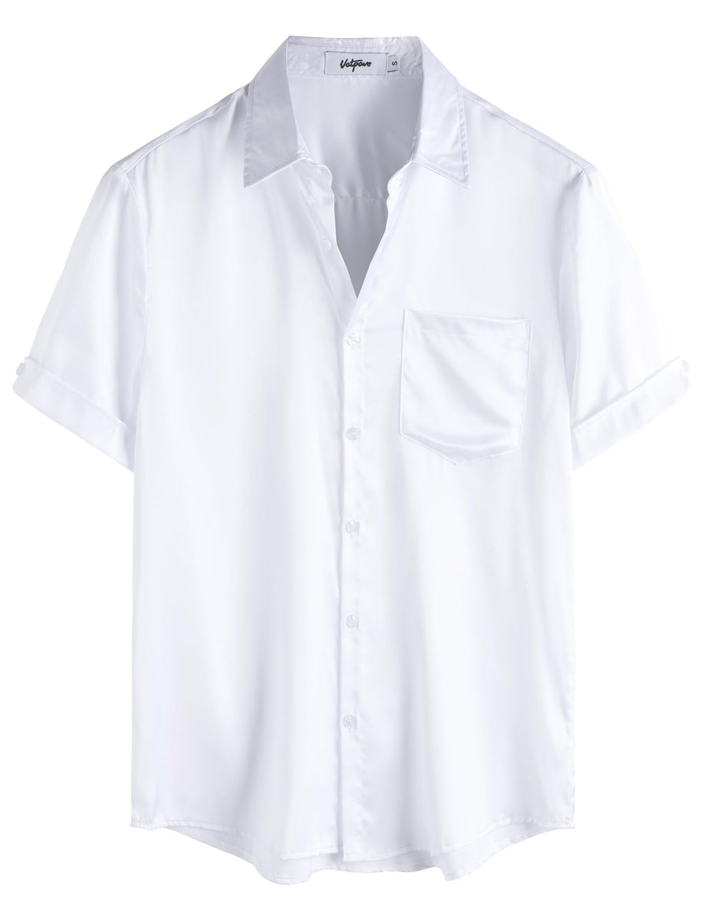 VATPAVE Mens Summer Jacquard Regular Fit Shirts Casual Button Down Short Sleeve Beach Tops with Pocket