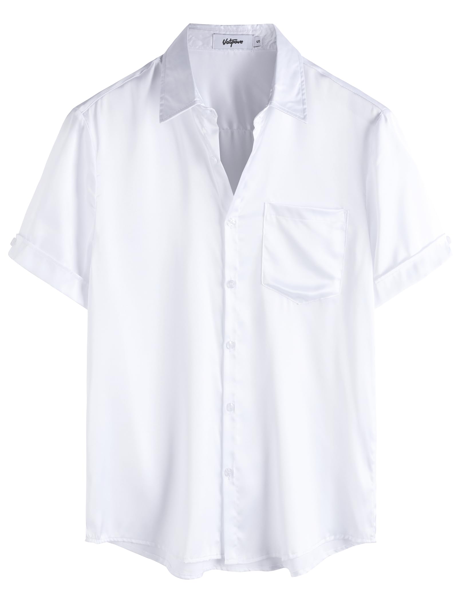 VATPAVE Mens Summer Jacquard Regular Fit Shirts Casual Button Down Short Sleeve Beach Tops with Pocket