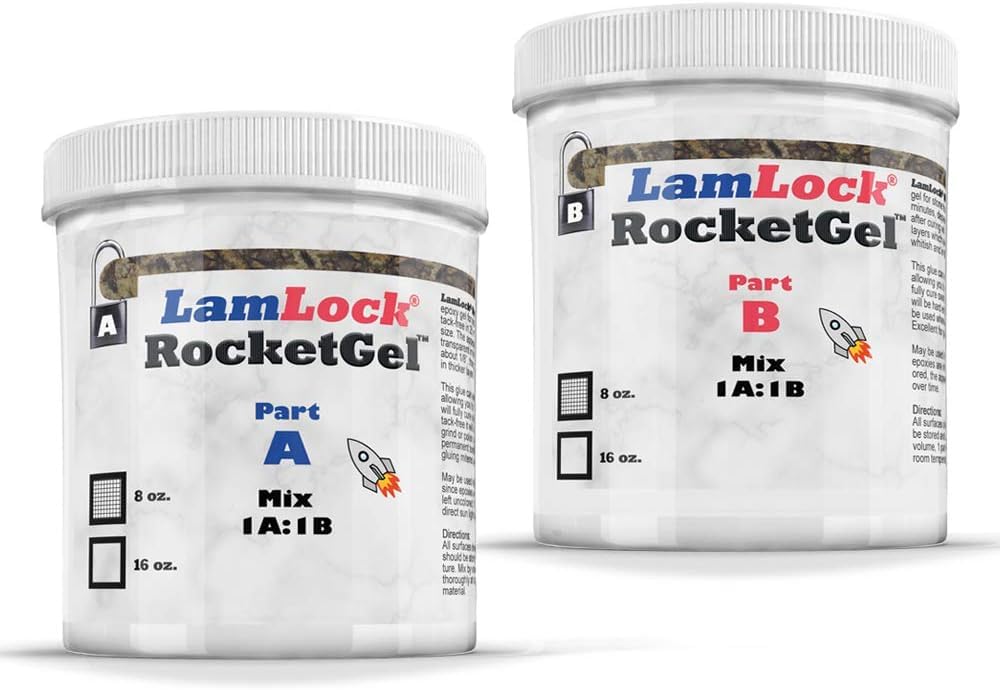 RocketGel 25 Minute Professional Epoxy Countertop Kit for Granite, Tile, and Quartz Countertop Repair Kit, Tile Crack Repair, Chips and Fills Epoxy Grout (4oz)