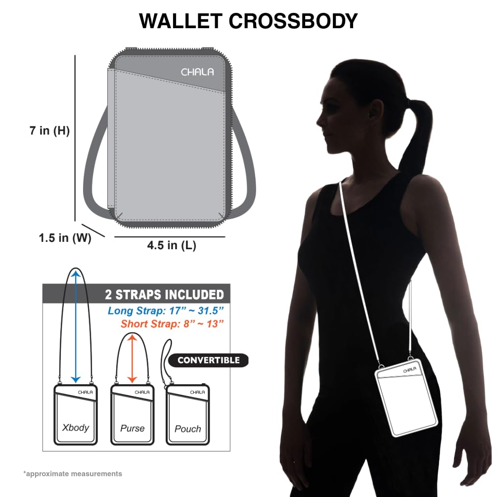 CHALA Wallet Crossbody Cell Phone Purse - Women Faux Leather Multicolor Handbag with Adjustable Strap