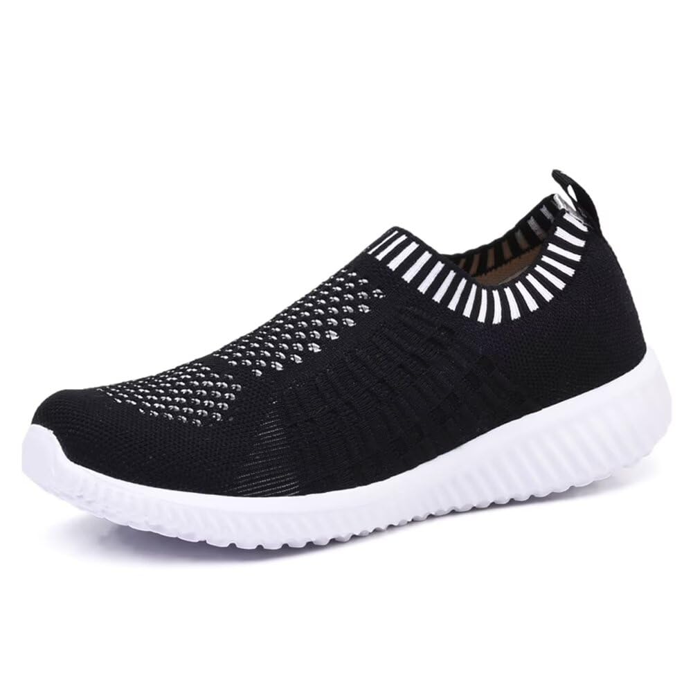 konhill Womens Walking Shoes Slip On Sneakers Breathable Mesh Lightweight Casual Footwear for Daily Commute