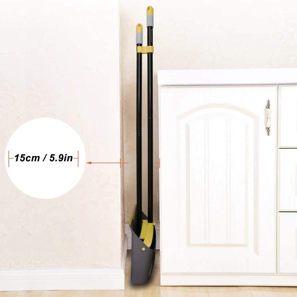 TreeLen Broom with Dustpan Combo Set,Stand up Dust Pans with Long Handle 40"/52" Broom and Dustpan Set for Home Kitchen Shop Indoor Commercial Heady Duty Upright Lobby Dustpan