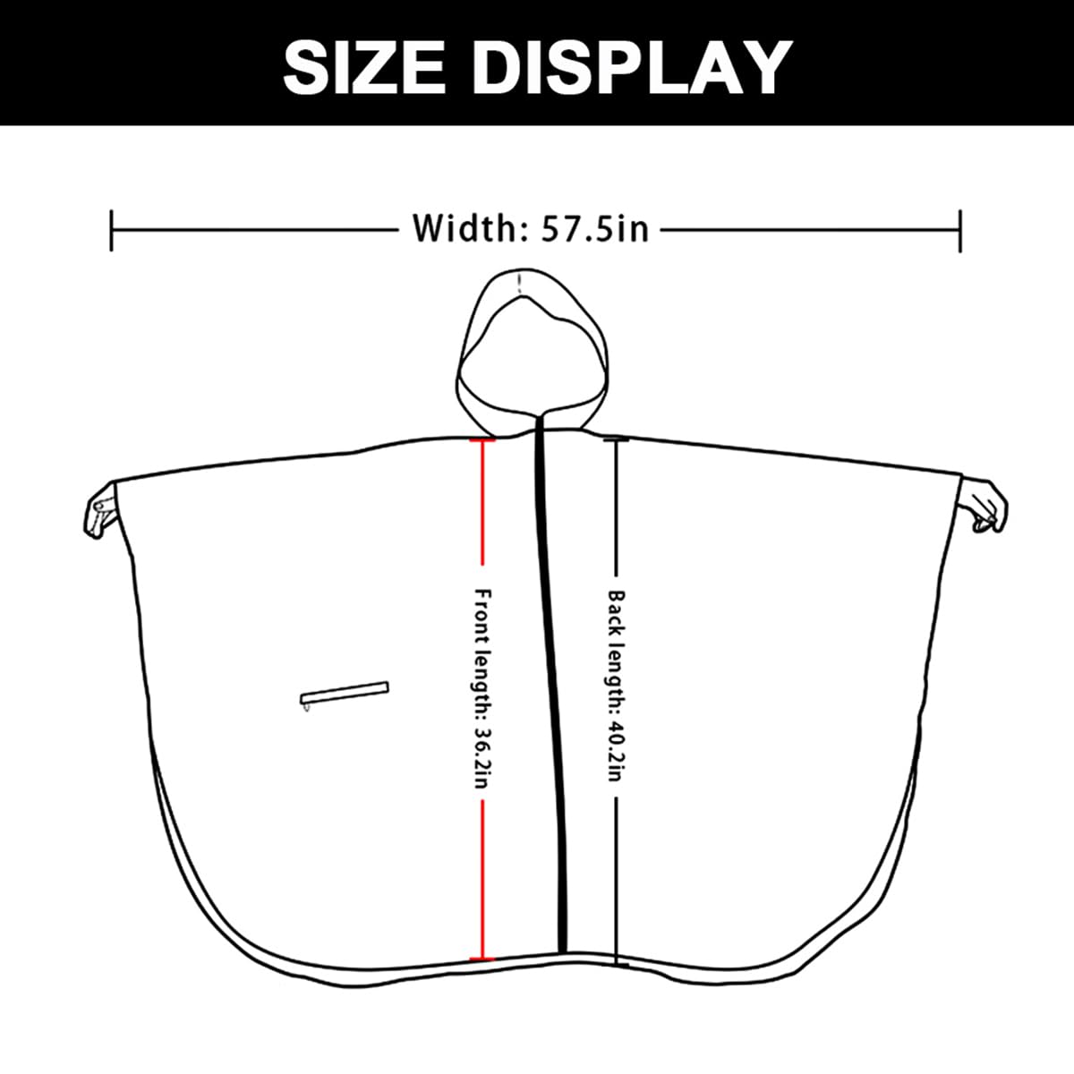 Rain Poncho Jacket Coat Hooded Zipper Style for Women/Men/Adult with Pocket