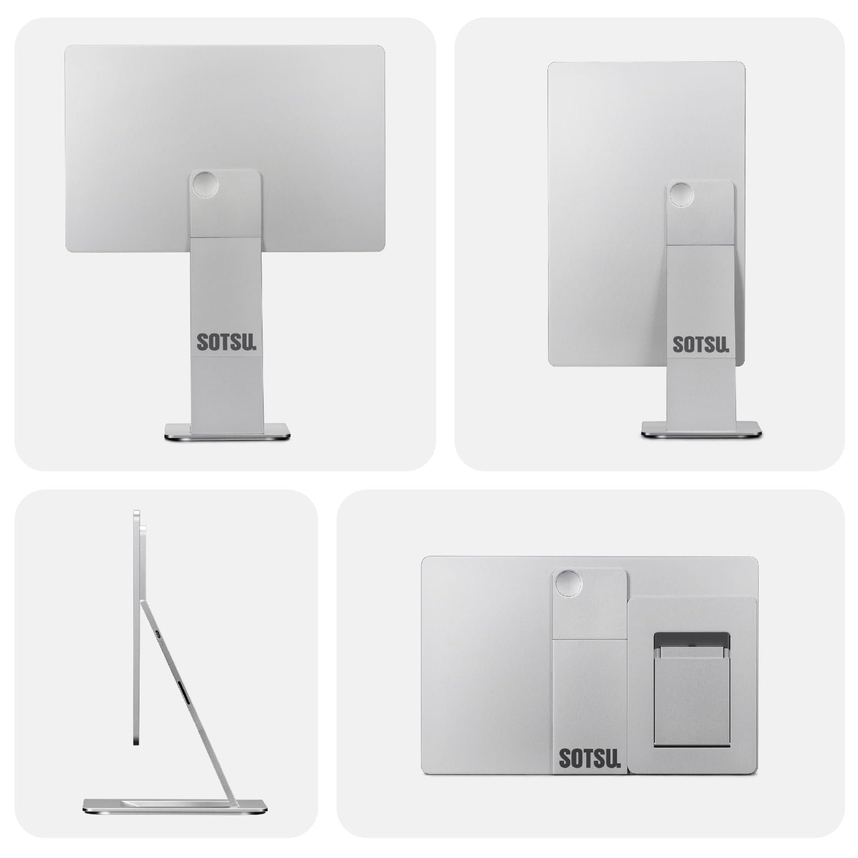 SOTSU FlipAction Pro 16" Gen2 Premium Portable Monitor | Super Compact | Pivot Rotate | 2560x1600 DCI P3 | 120Hz | 400 Nits | Full Metal CNC | Perfect Match for Mac and Windows (Metallic Gray)