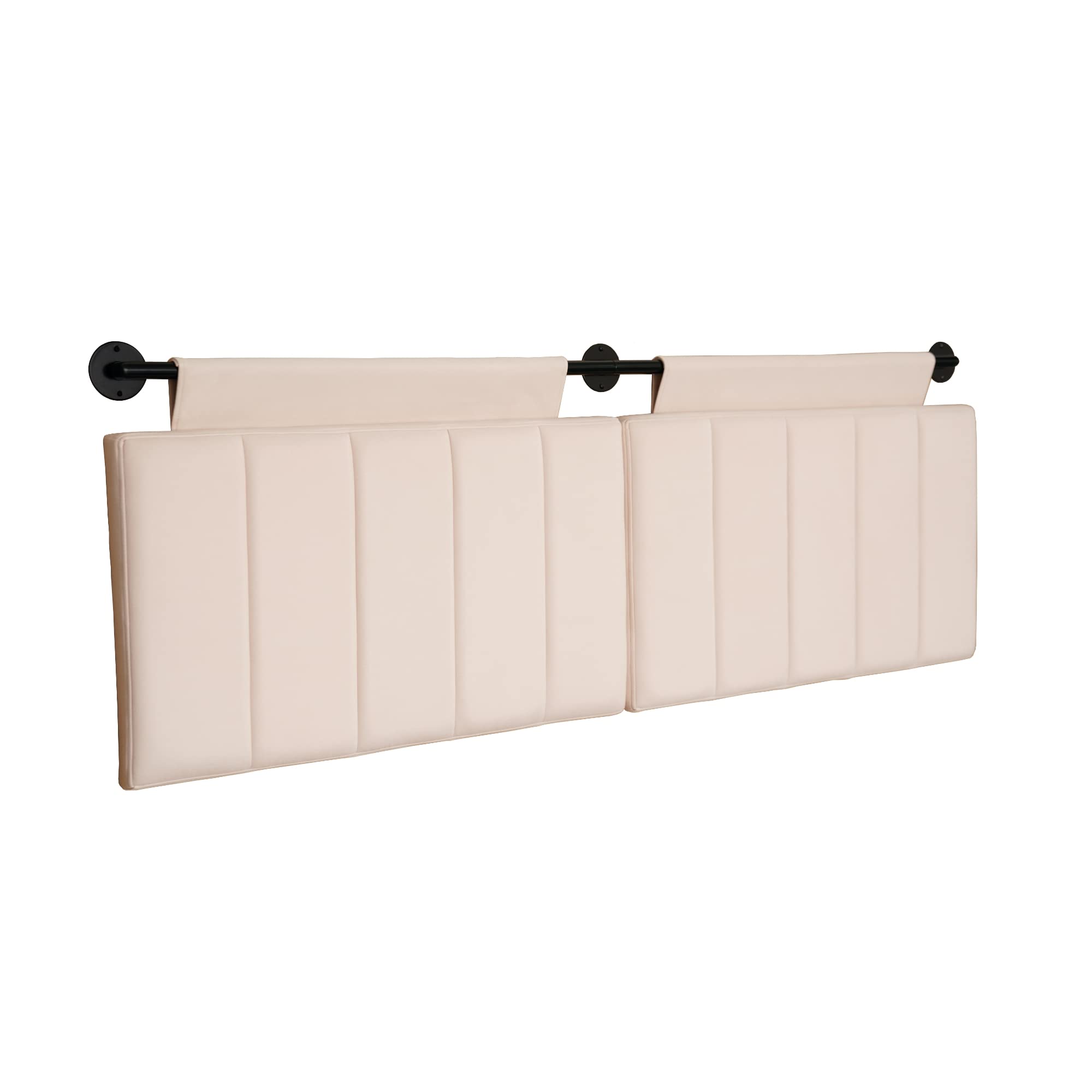 Nathan James Harlow Modern Wall Mount Hanging Headboard, Queen, Brown Faux Leather