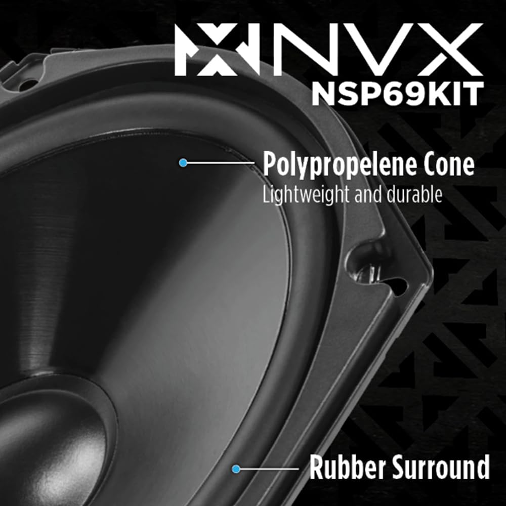 NVX NSP35 3.5" Car Speakers, 200W Max, 70W RMS, 2-Way Coaxial w/Silk Dome Tweeters & Built-in X-Overs, Easy to Install in Cars/Trucks/Doors (Pair)