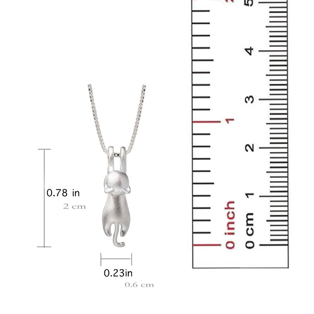 S.Leaf 925 Sterling Silver Cat Necklace Jewelry for Women Trendy Dainty Charm Pendant Necklaces Best Friend Birthday Gifts for Her Sister Mom Wife Womens
