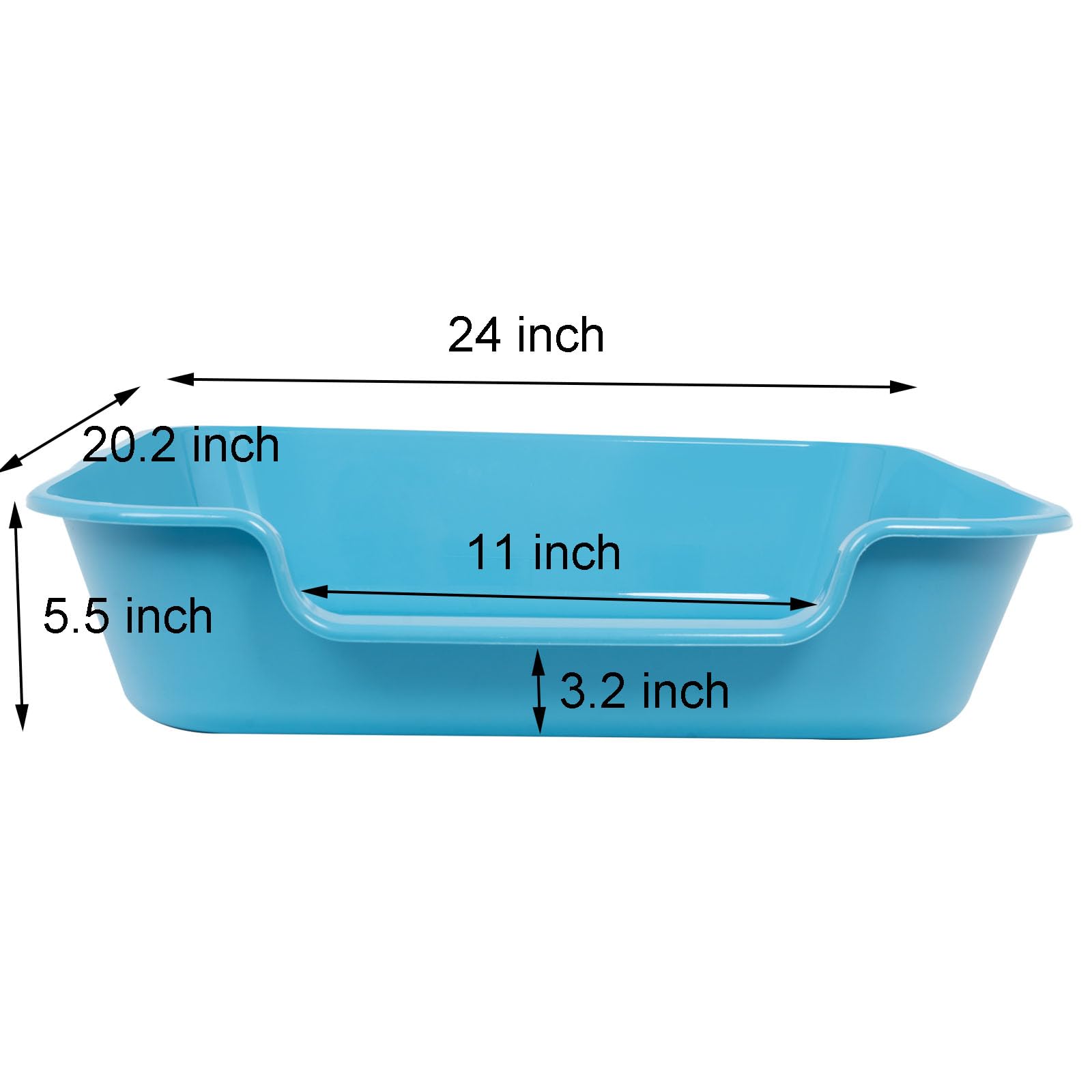 1 Pack of Extra Large Cat Litter Box (ABS Material), Low Entry Senior Litter Pen for Geriatric Kitty Big Cats, Jumbo Pet Safe Litter Boxes Tray for Pets Potty (Beach Sand, 20" L x 15.5" W)