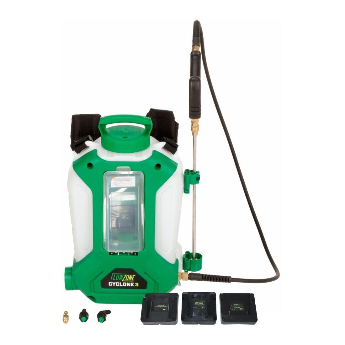 FlowZone Cyclone 3 Battery Powered Backpack Sprayer - Variable-Pressure 5-Position Electric Lawn & Garden Sprayer - 4 Gallon (Battery & Charger Included)