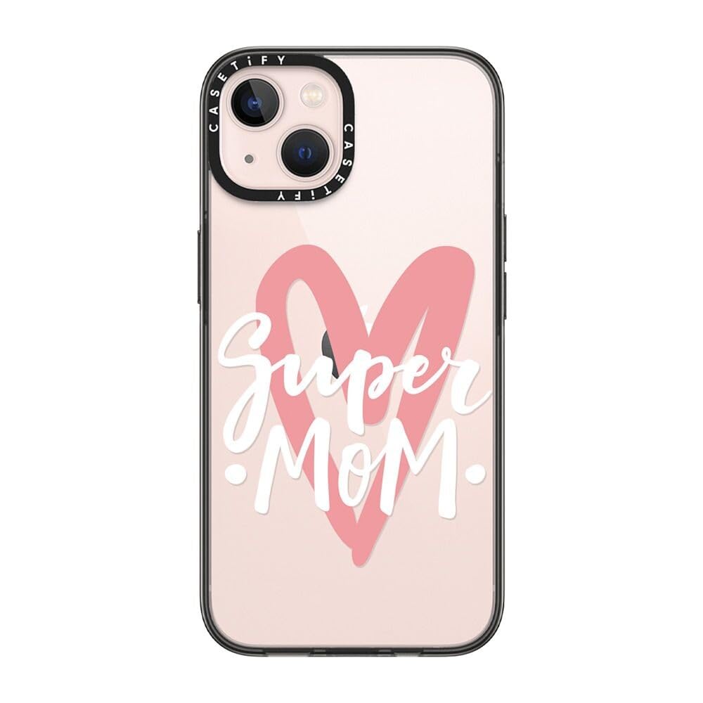 CASETiFY Compact Case for iPhone 13 [Lightweight / 4 ft. 2X Military Grade Drop Protection/Slim] - #1 Mom - Clear Black