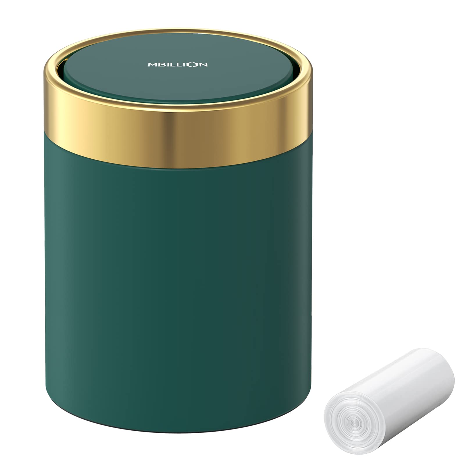 Mini Trash Can with Lid, Desktop Small Trash Can Recycling Bin Cute Metal Garbage Can for Tabletop Countertop Use,Stainless Steel 0.4Gal/1.5L Waste Bin for Office Parlor Car Bedroom,Swing Lid Open