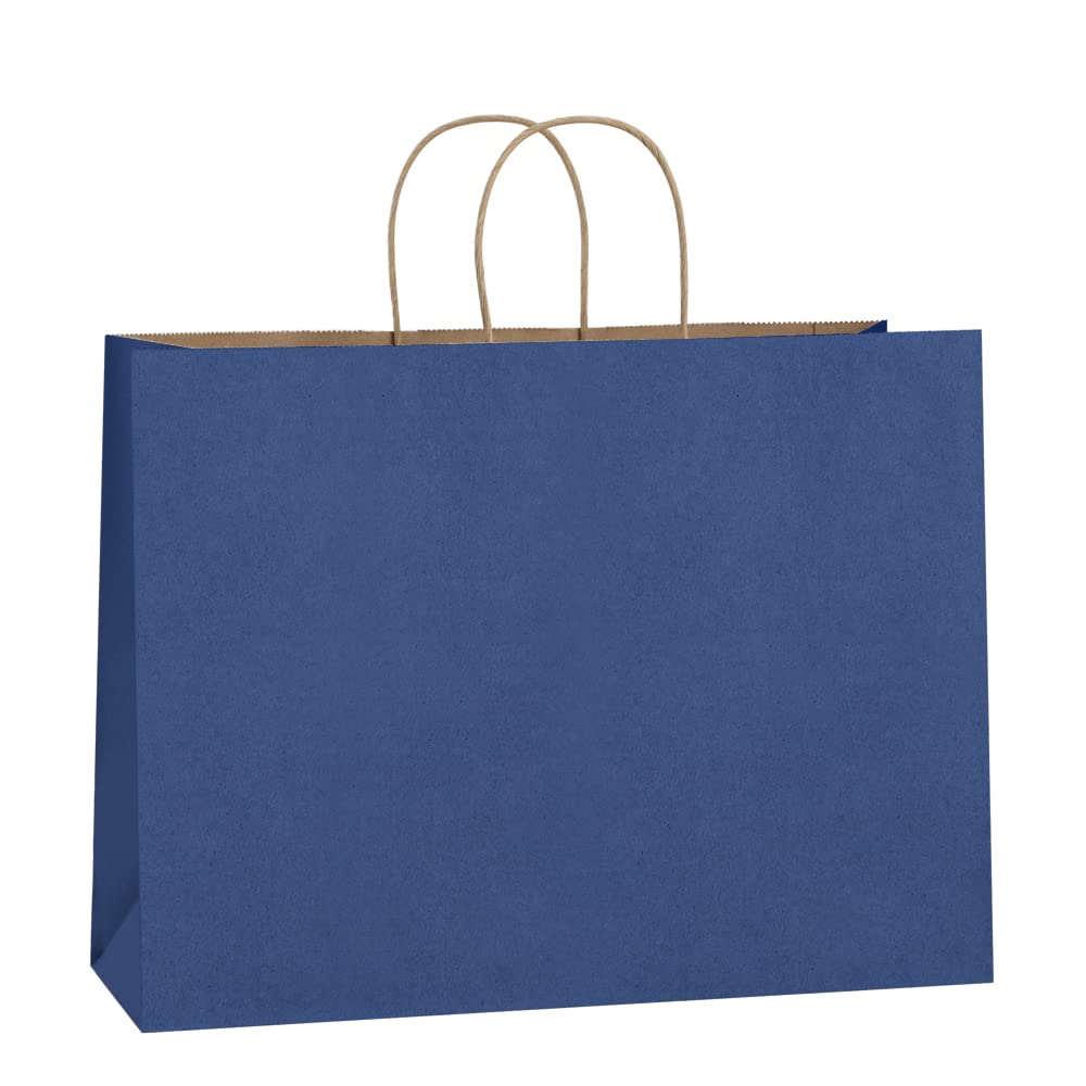 BagDream 100Pcs 16x6x12 Inches Kraft Paper Bags with Handles Bulk, Large Shopping Bags for Gifts, Grocery, Merchandise, Party Favor, Take-out, Recycled Black Black Paper Sacks