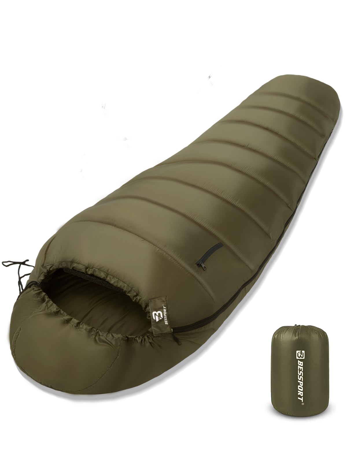 Bessport Mummy Sleeping Bag | 15-45 ℉ Extreme 3-4 Season Sleeping Bag for Adults Cold Weather– Warm and Washable, for Hiking Traveling & Outdoor Activities
