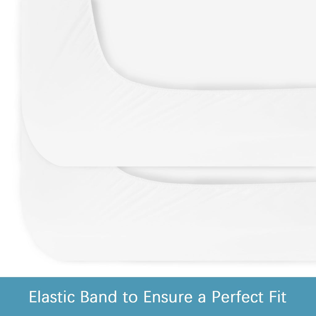 2 Pack Twin Mattress Protector Waterproof, Noiseless & Soft Coverage Mattress Fitted Sheet Twin with Deep Pocket up to 14", Super Breathable & Easy Wash Twin Size Mattress Protector