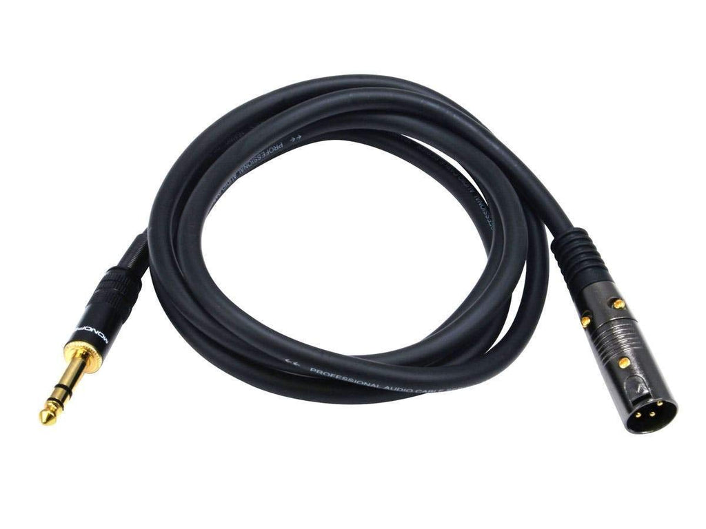 Monoprice 104759 1.5-Feet Premier Series XLR Male to 1/4-Inch TRS Male 16AWG Cable Black