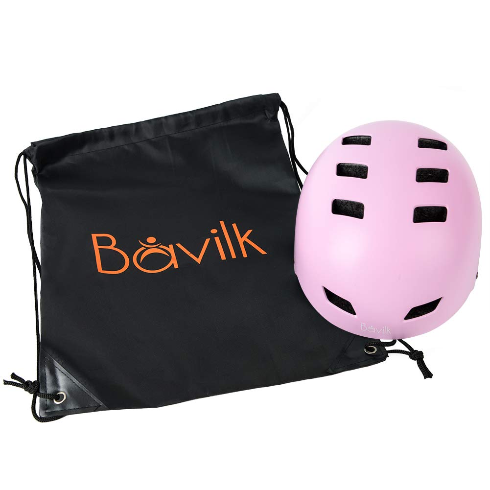 Bike Helmet 3 Sizes for Teenager Kids Youth Adults,Bavilk Skateboard Helmet Adjustable Multi-Sport Bicycle Cycling Scooter Roller Skate Inline Skating Rollerblading for Girls Boys Women Men Teen