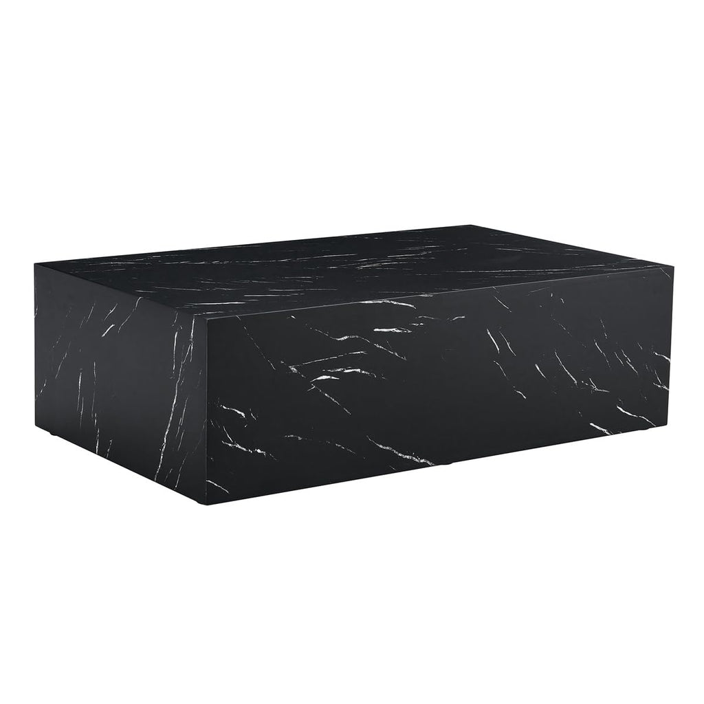 Round Coffee Table, 23.6" Modern Grey Faux Marble Drum Coffee Table, Round Accent Center Table for Living Room Apartment Small Spaces, No Assembly Required