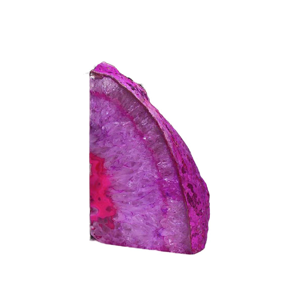 JIC Gem Black Agate Geode Bookends 2-3 Lbs Anti-Slip Rubber Pads Heavy Duty | 1Pair Natural Black Agate Crystal Decor for Shelves & Desk, Unique Small Stone Book Holder Gift for Office & Home Decoration