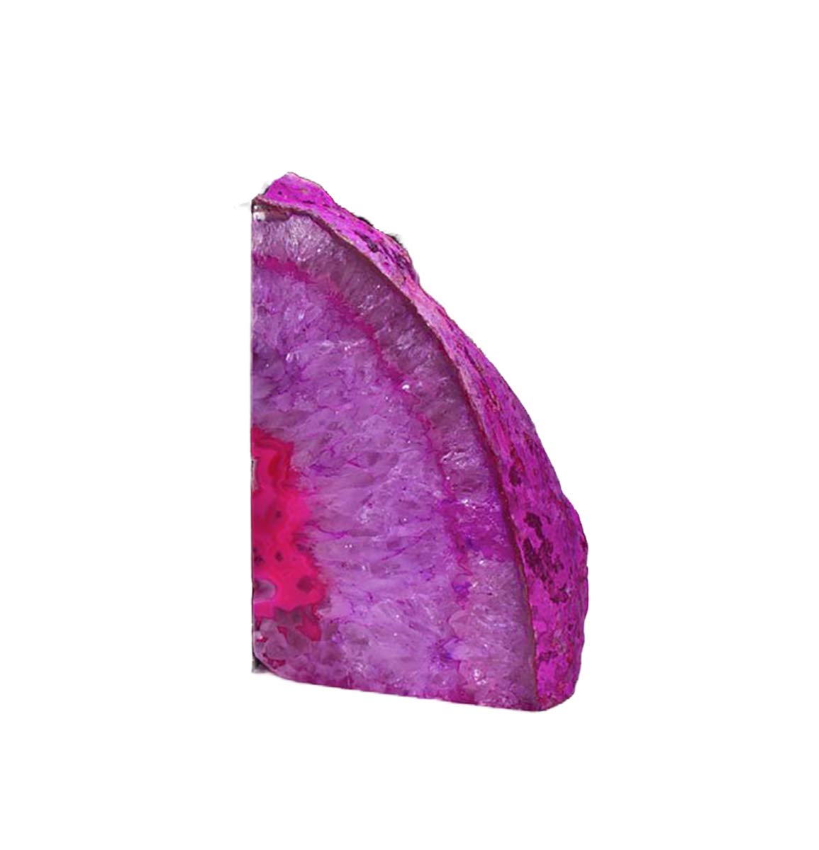 JIC Gem Black Agate Geode Bookends 2-3 Lbs Anti-Slip Rubber Pads Heavy Duty | 1Pair Natural Black Agate Crystal Decor for Shelves & Desk, Unique Small Stone Book Holder Gift for Office & Home Decoration