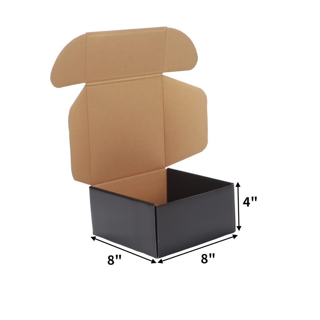EXYGLO 40 Pack 6x4x3 Shipping Boxes, Black Corrugated Cardboard Boxes for Packaging Small Business, Moving, Shipping, Mailing, and Storing