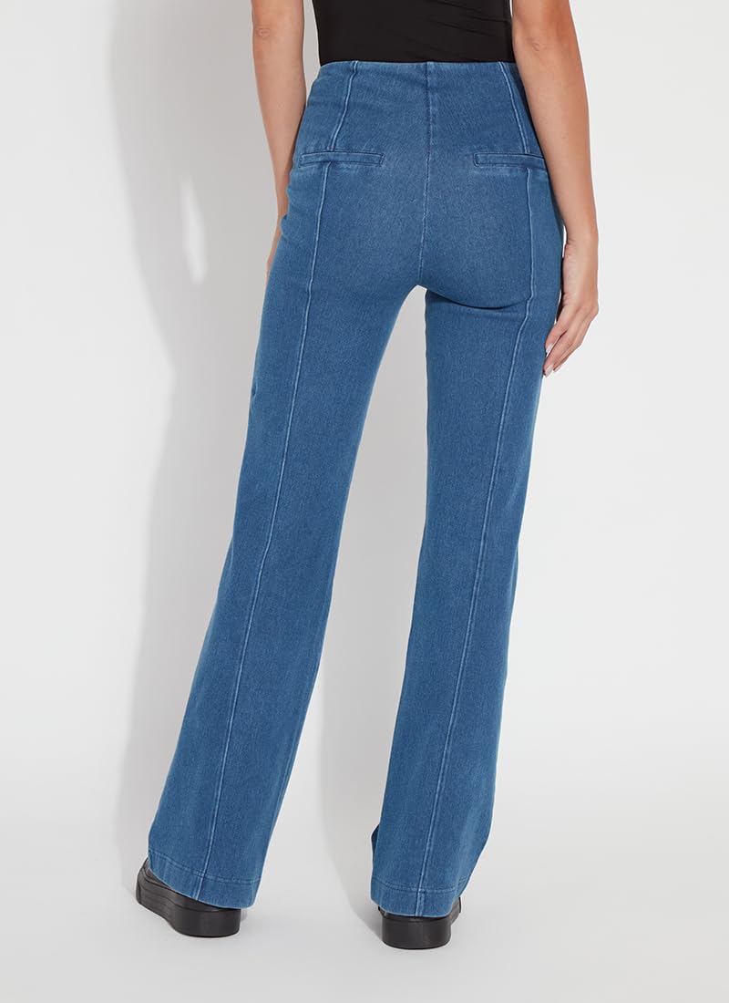 Lyssé Denim Trouser High Waisted Stretch Jeans for Women – Wide Leg Pull-On Pants with Flattering Fit & Soft Fabric