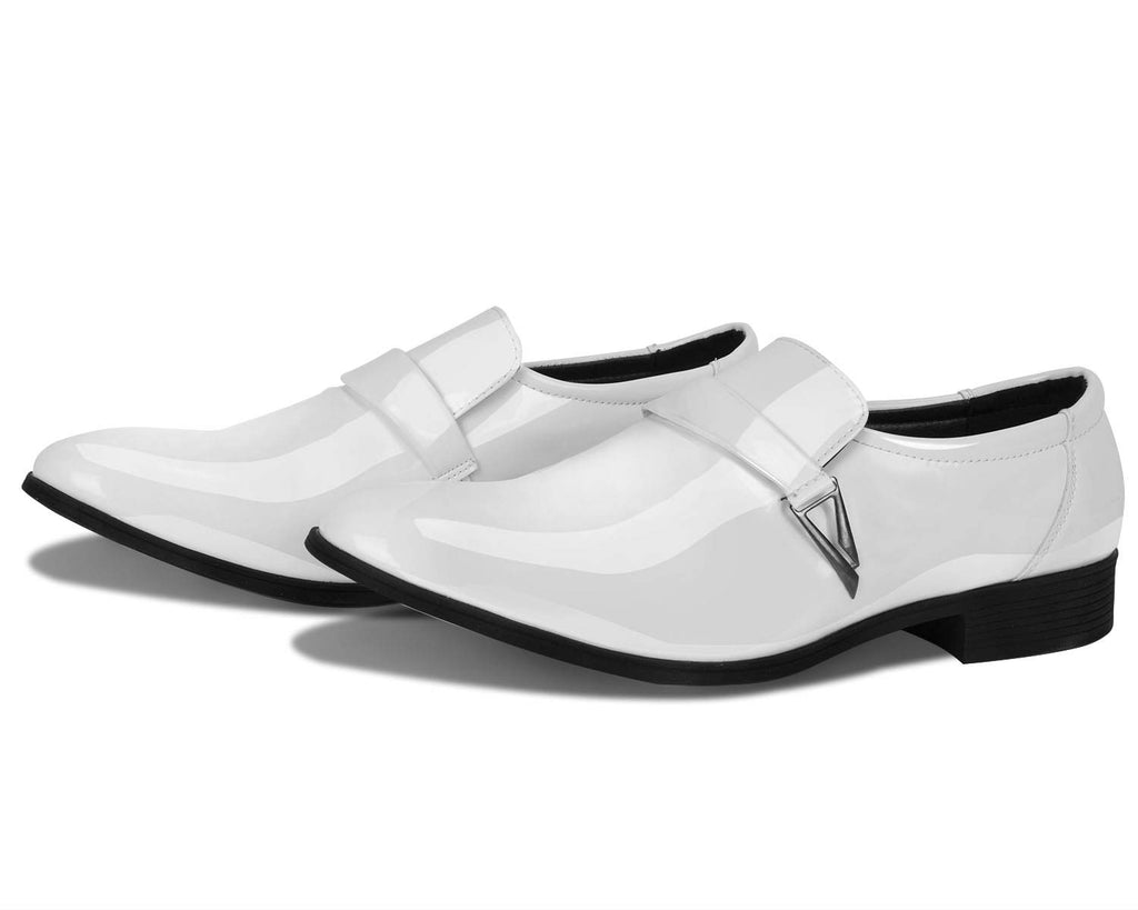 ZZHAP Men's Pointed-Toe Tuxedo Dress Shoes Casual Slip-on Loafer