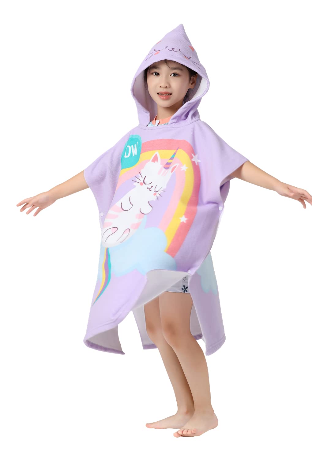Soft Microfiber Swim Cover-ups for 3 to 10 Years Old Kids Hooded Bath Beach Poncho Towels (Alligator, Fits 3-10 Years)