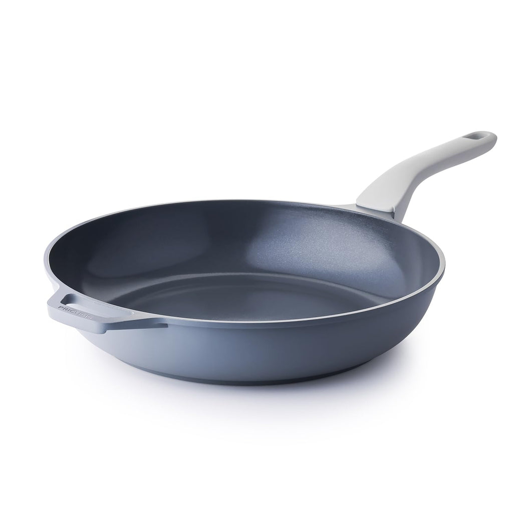 PRICUSIS Nonstick Frying Pan, 8/10/12 Inch Skillet with Stay Cool Handle, Fully Coated, Induction Compatible, 100% Dishwasher Safe, PFOA Free（10 Inch, Black Sesame）