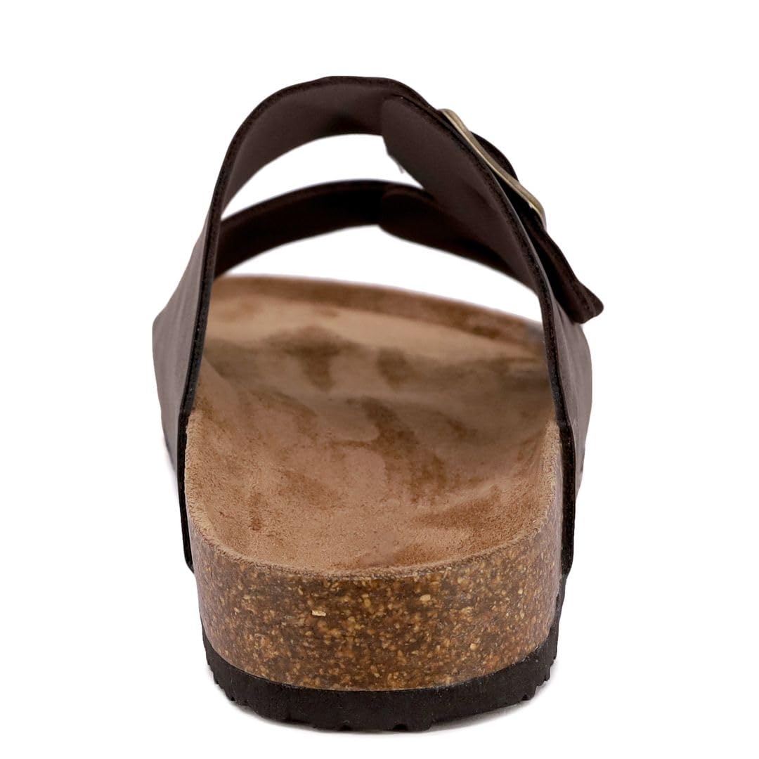 Nautica Men's Sandals - Casual Slides with 2 Adjustable Buckle Straps and Cork Footbed for Ultimate Comfort and Style (Regular/Wide Width, Big Size)