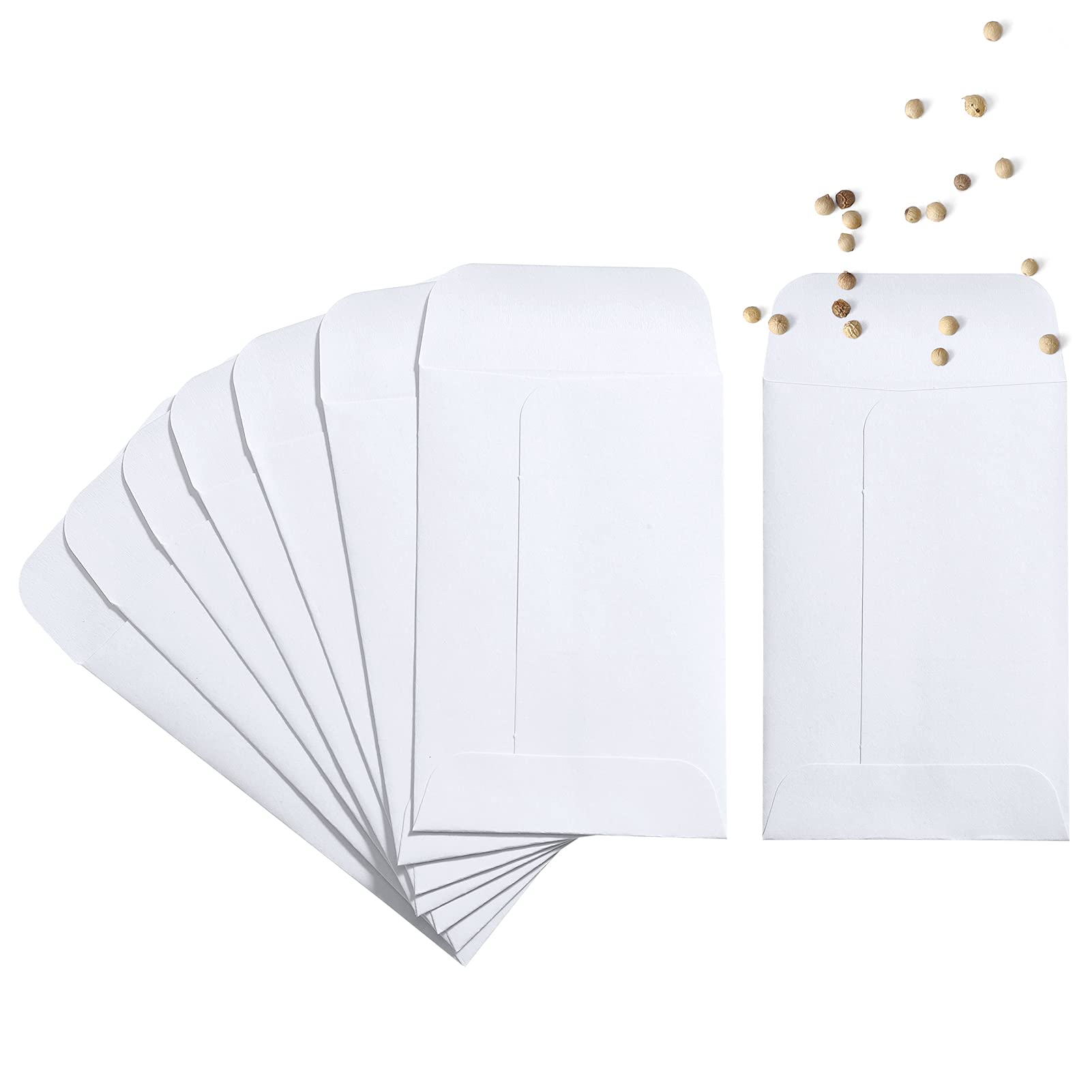 ACSTEP 500 Pack Coin and Small Parts Envelopes #1 Tip Envelope 2-1/4 X3-1/2 Mini Envelope with Gummed Flap for Home, Garden or Office Use(Black)