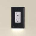 Single - SnapPower GuideLight [For GFCI Outlets] - Replaces Plug-In Night Light - Electrical Receptacle Wall Plate with LED Night Lights - Auto On/Off Sensor - (GFCI, White)