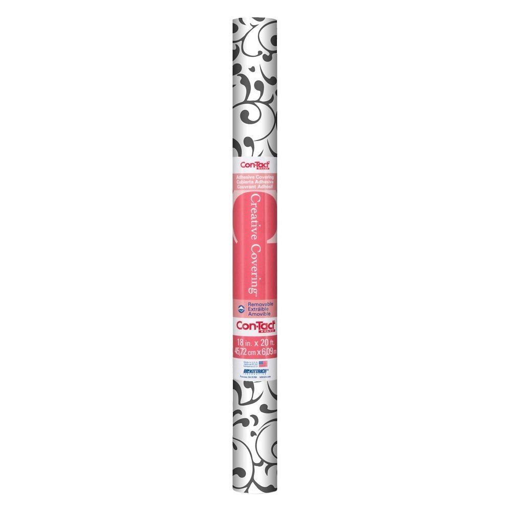 Con-Tact Brand Creative Covering, Self-Adhesive Shelf Liner, Multi-Purpose Vinyl Roll, Easy to Use and Apply, 18'' x 50', Abby Sage