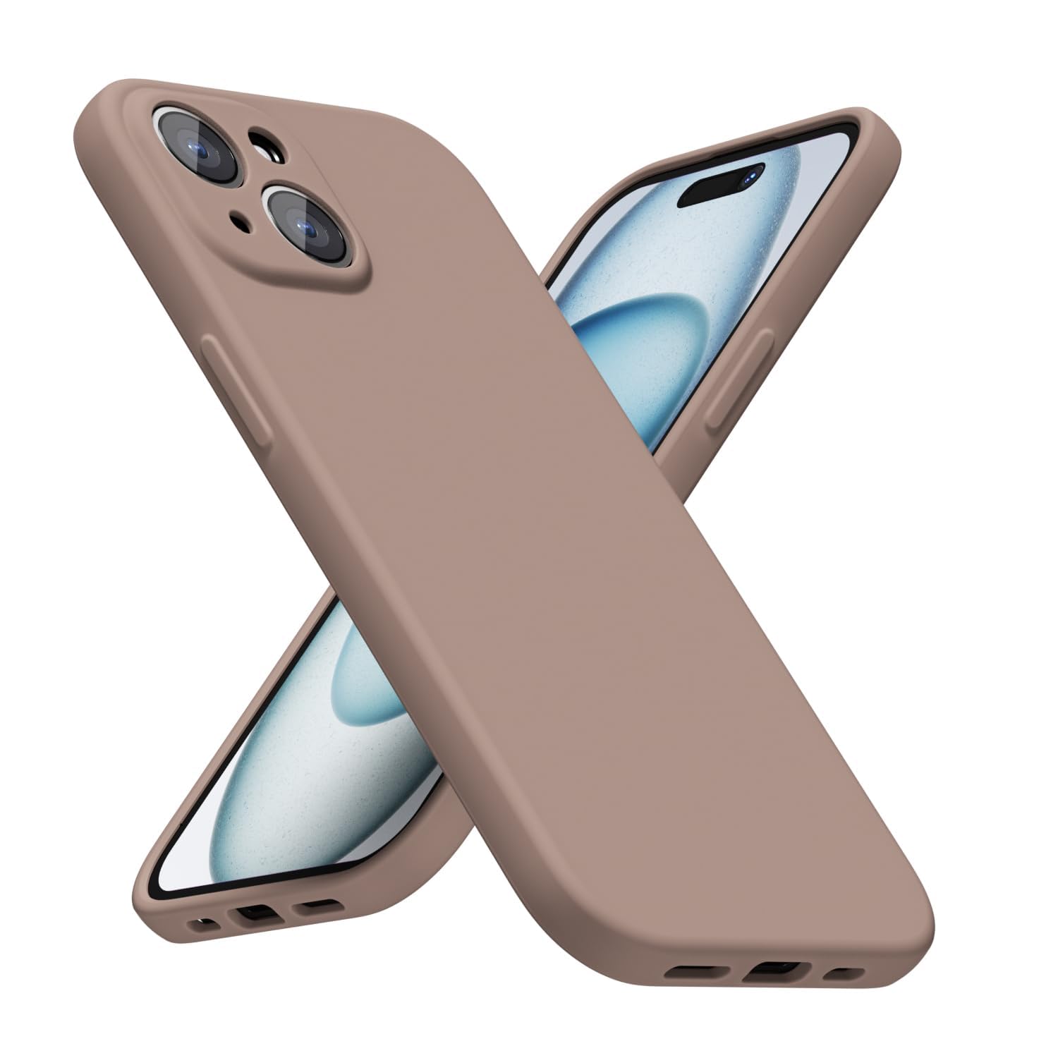LoeoeL for iPhone 8 Plus/ 7 Plus Phone Case Silicone, Minimalist Ultra Thin Slim Soft Rubber Gel Solid Color Matte TPU Cute Case for Women, Girly Aesthetic Design & Camera Cover, Beige Stone Cream