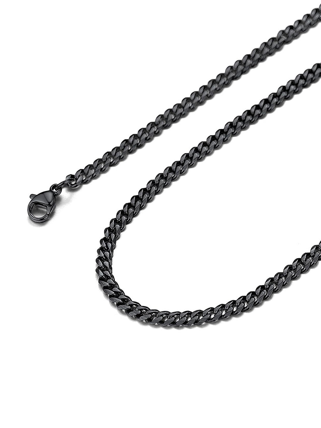 Suplight Cuban Link Chain for Men Women, 18K Gold Plated/Stainless Steel Black Miami Curb Cuban Chain Necklace, 3/6/9/12 mm 14-30 Inch Hip Hop Mens Jewelry, Send Gift Box