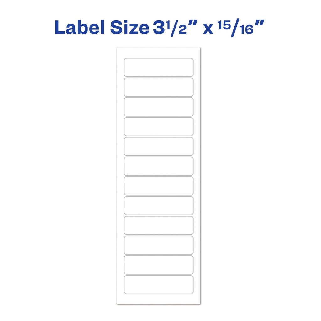 Avery White Computer Labels, 15/16" x 3-1/2", Dot Matrix and Pin-Feed Printers, 5,000 Total (4013)