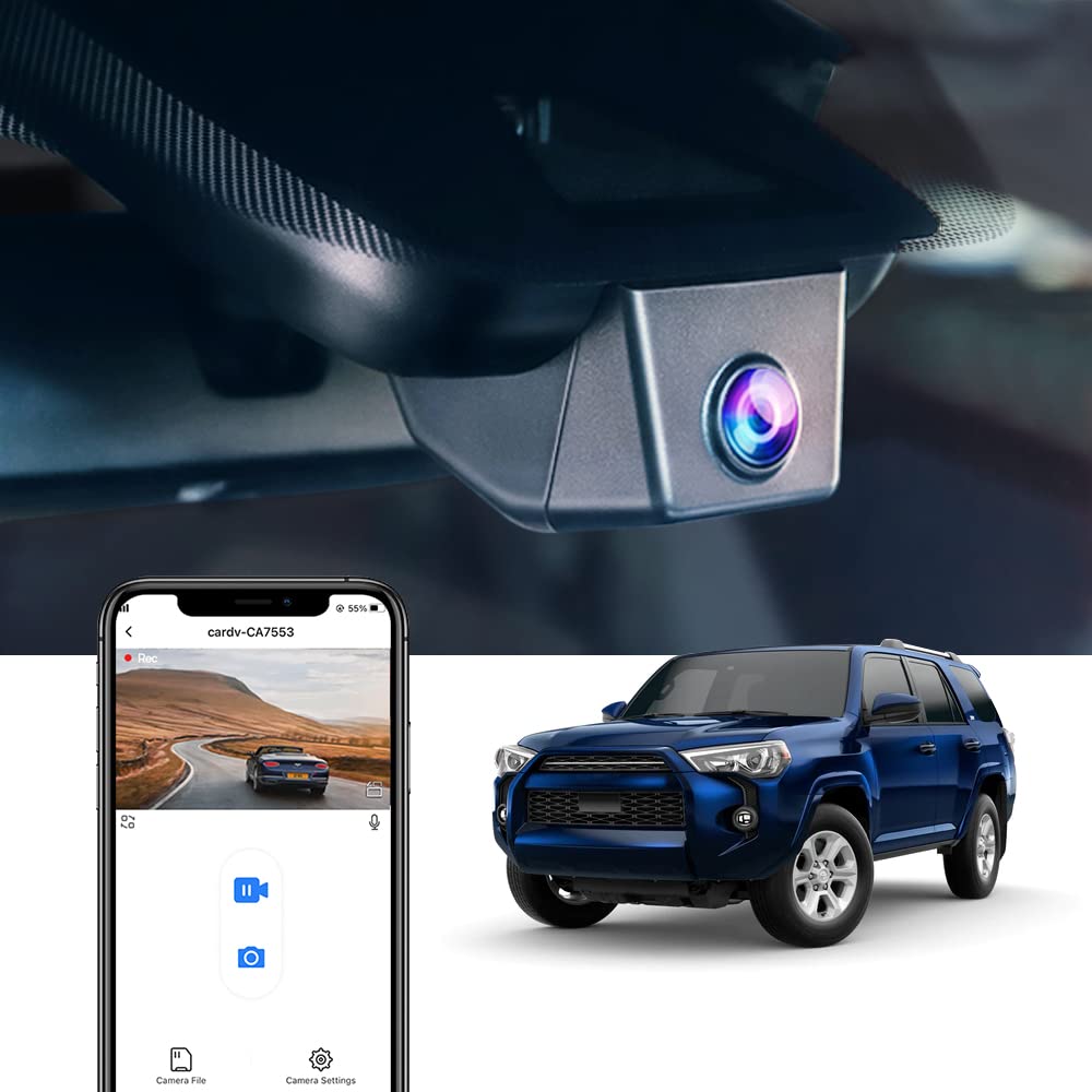 Fitcamx 2K Dual Dash Cam for 2020-2024 Toyota 4Runner TRD Sport Limited Pro Off-Road Venture SR5 Premium, OEM Style, Front 1440P Rear 1080P Video, WiFi&APP, Loop Recording, G-Sensor, 64GB Card
