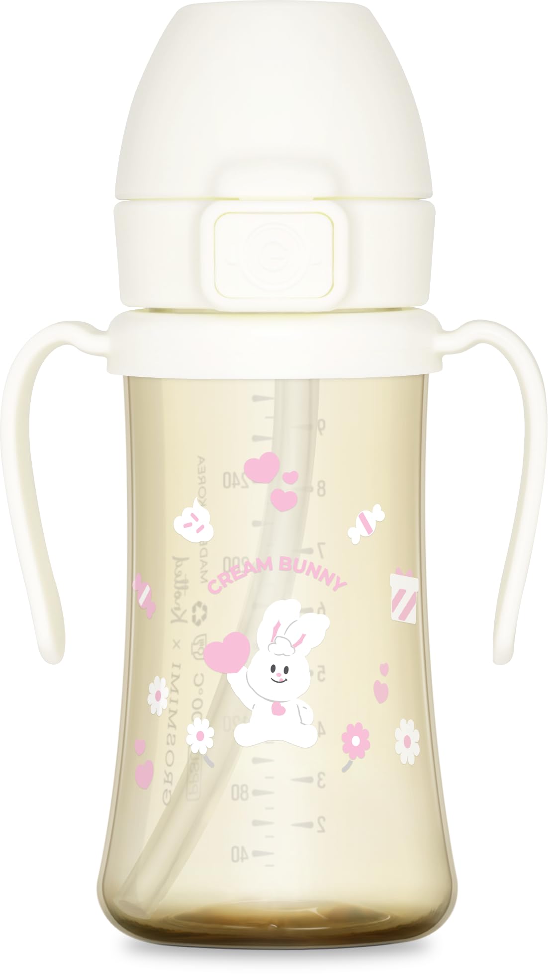 GROSMIMI PPSU Baby Straw Cup Stage 2, 12M+, Spill-Proof, 10oz (Air Balloon)