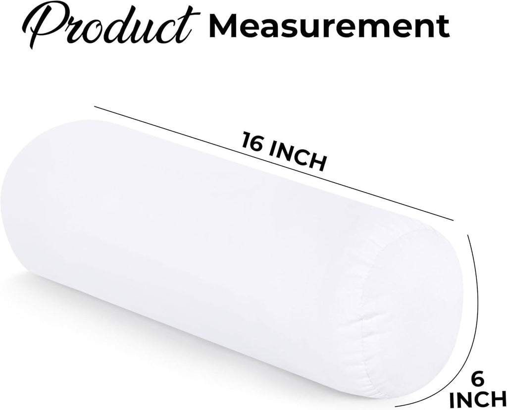 Utopia Bedding Bolster Pillows Insert (Pack of 2, Grey) - 6 x 16 Inches Bed and Couch Pillows - Indoor Decorative Pillows