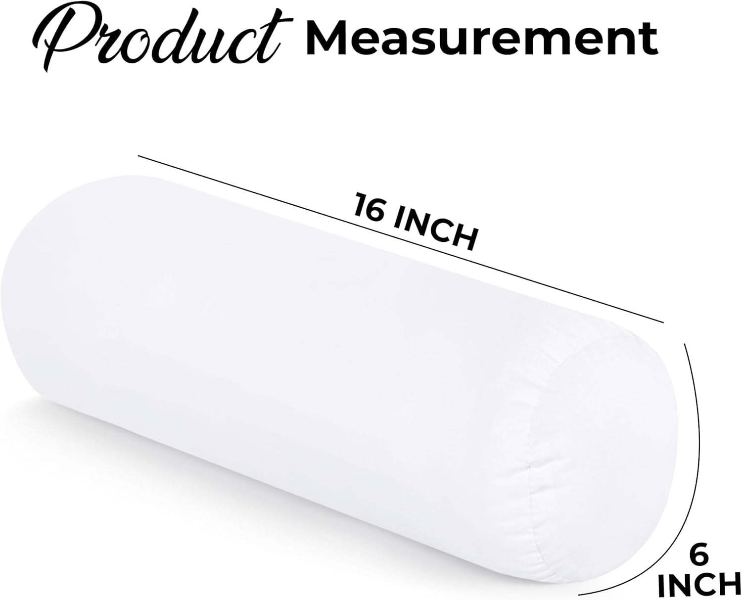 Utopia Bedding Bolster Pillows Insert (Pack of 2, Grey) - 6 x 16 Inches Bed and Couch Pillows - Indoor Decorative Pillows