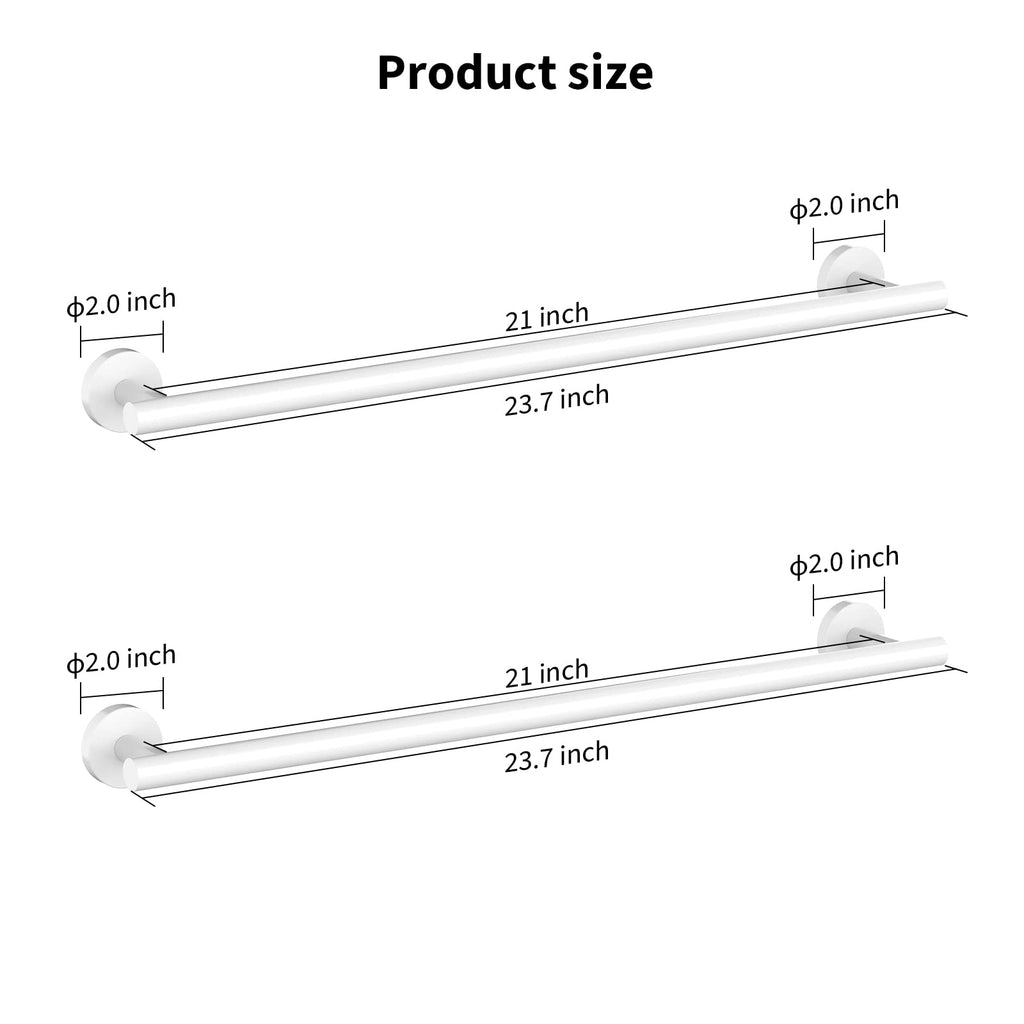 Cilee 2 Pieces Matte Black Bathroom Towel Bar, 24 Inch Double Towel Racks,Bathroom Towel Holder Towel Hanger for Bathroom Stainless Steel Wall Mount