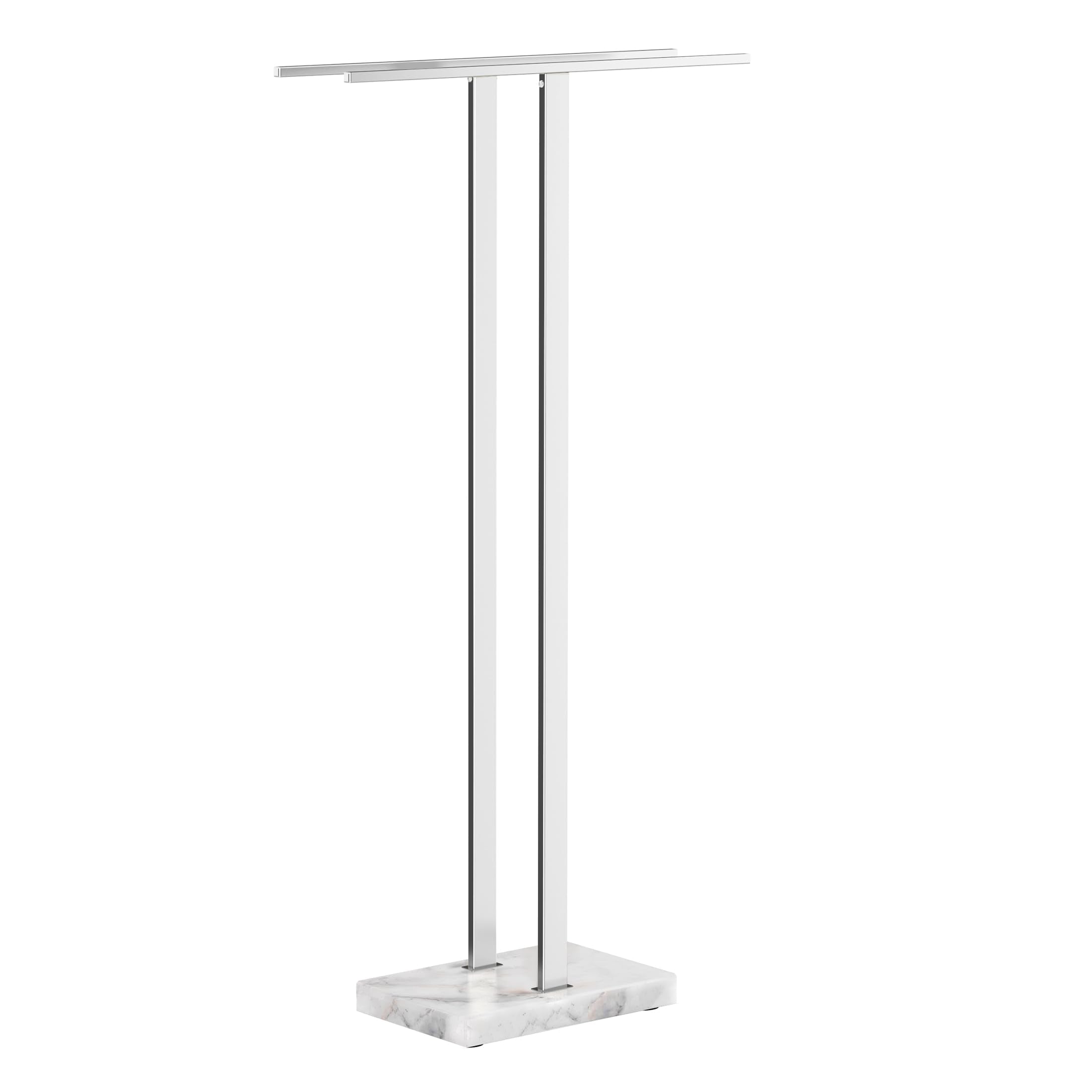 KES Standing Towel Rack with Black Natural Marble Base, 2-Tier Towel Rack Stand for Bathroom Floor, Bath Towel Holder Fits Bath Towel & Hand Towel,18/8 Stainless Steel, BTH217-BBK