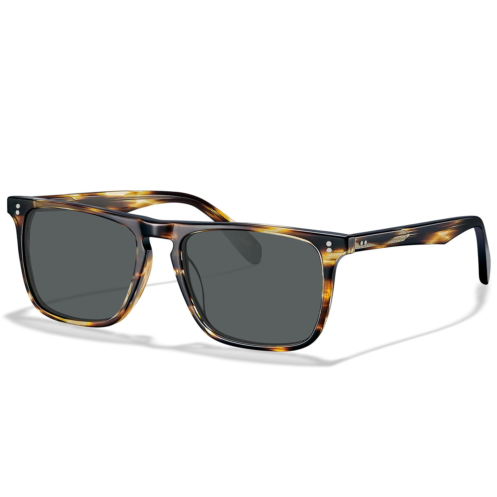 CARFIA Retro Polarized Sunglasses for Men UV Protection Hand-crafted Acetate Frame Fashion Cool Sun Glasses CA53572