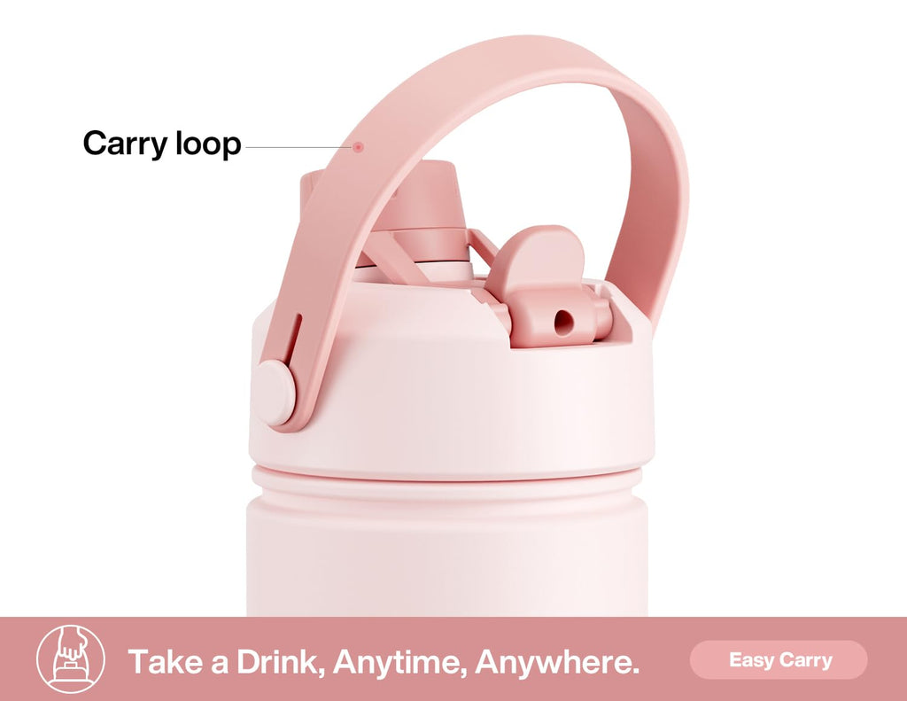 POWCAN 26 oz Insulated Water Bottle with 2-in-1 Straw and Spout Lid, Keep Cold 24H, Leak-Proof, Fits in Car Cup Holder, Stainless Steel Water Bottle for Sports, Travel, Gym, Gift, and School (Ace)
