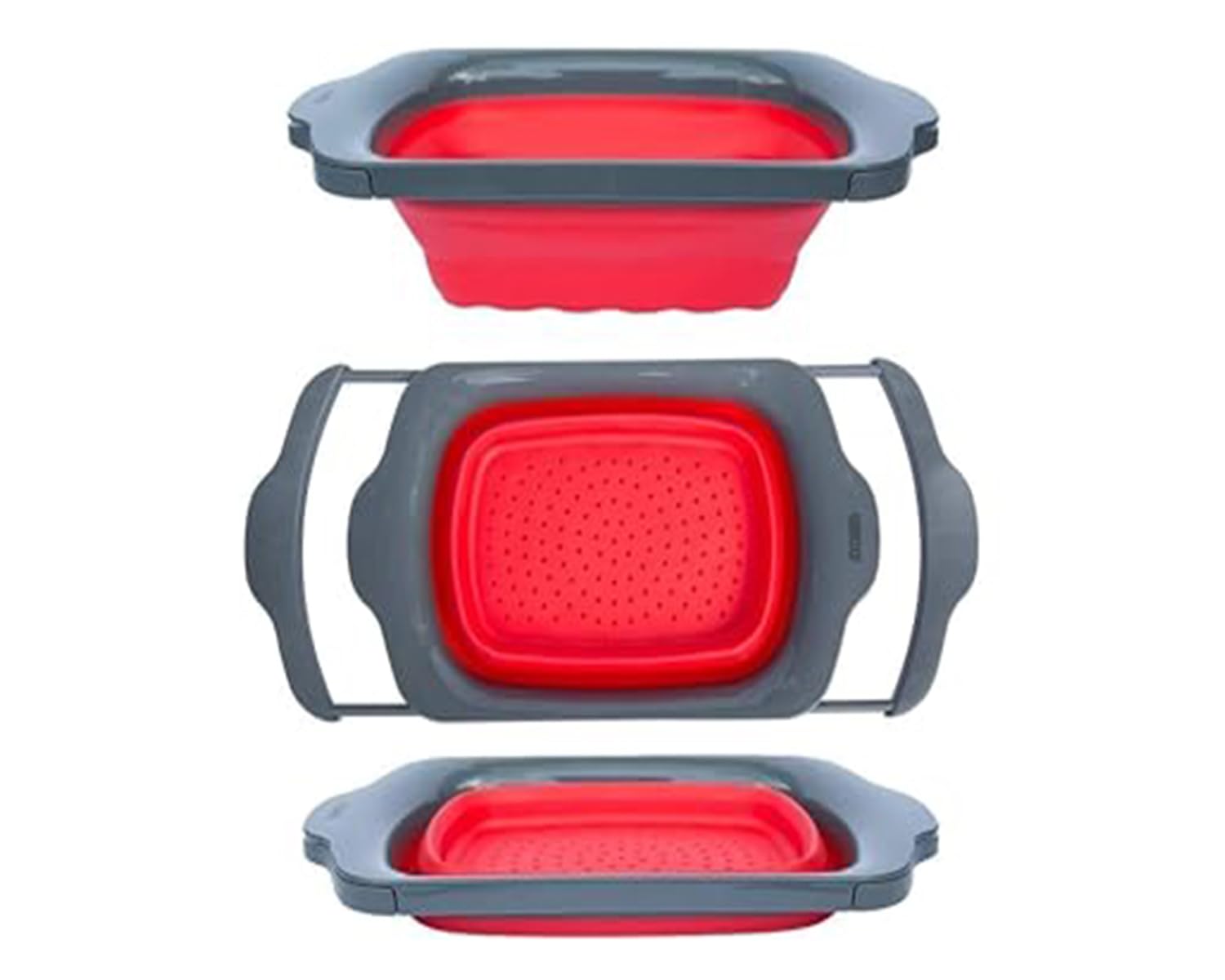 Comfify Over-the-Sink Colander with Handles – Sleek Plastic Black Kitchen Strainer for Pasta, Vegetables & Fruits – Space-Saving Design – 17.1 x 10.2 x 1.75 Inches