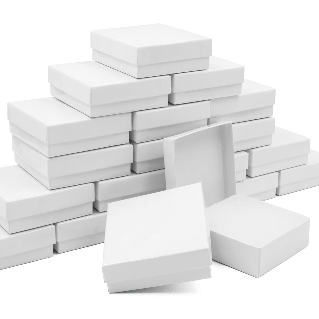Cardboard Jewelry Black Gift Boxes 20 Pack3.5×3.5×1 inches, its apply to displaying necklaces, rings, bracelets, earrings