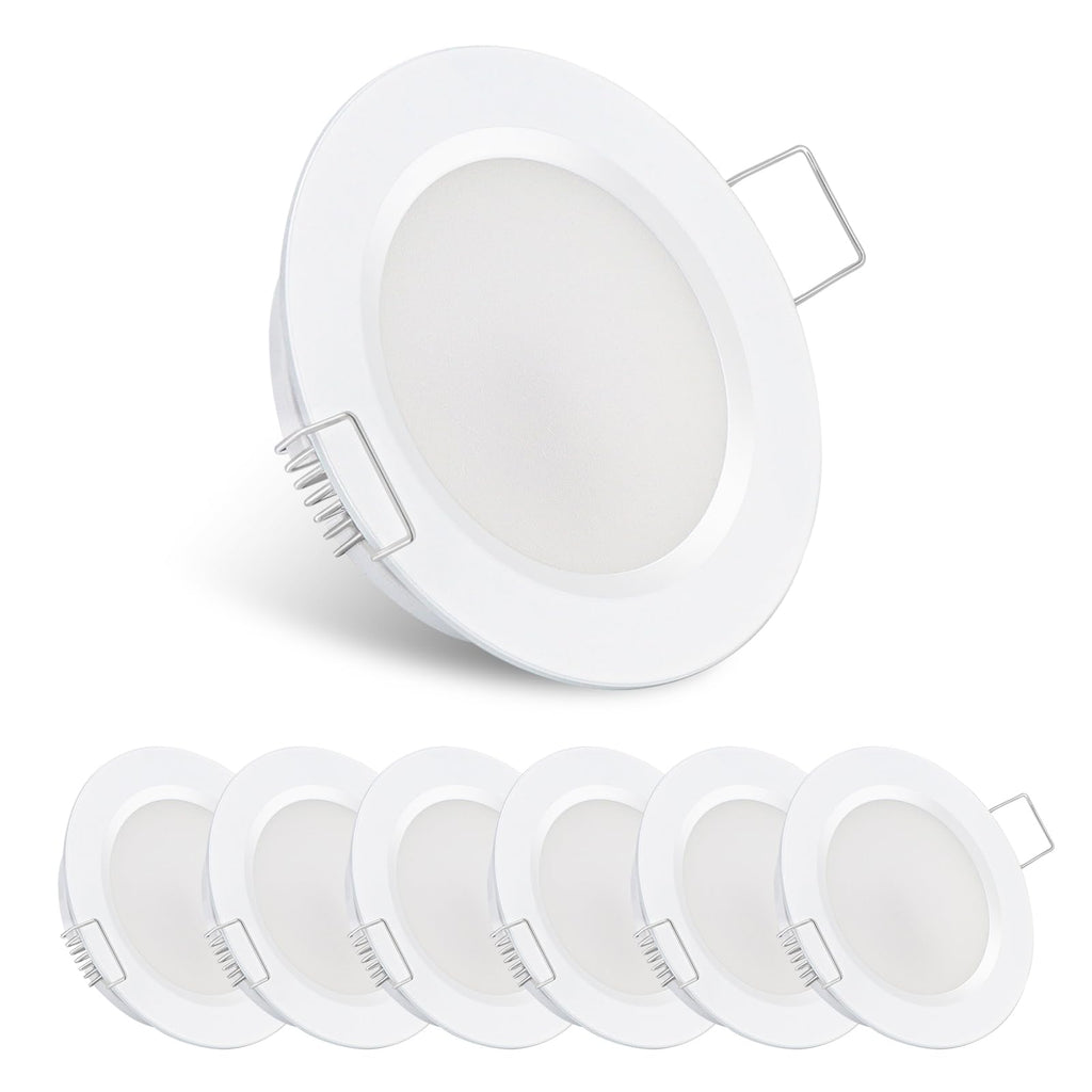 acegoo RV 2.75" Recessed LED Ceiling Light 12V Ultra-Thin Puck Light, Dimmable RV Lights Interior for Camper Van Truck Motorhome Boat Sailboat Roof Under Cabinet Lighting, 6 Pack (White,Cool White)